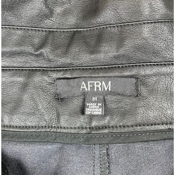 AFRM Tyler High Rise Fold Over Waistband Trousers Black Pants Wide Legs Size 31 - Picture 10 of 12